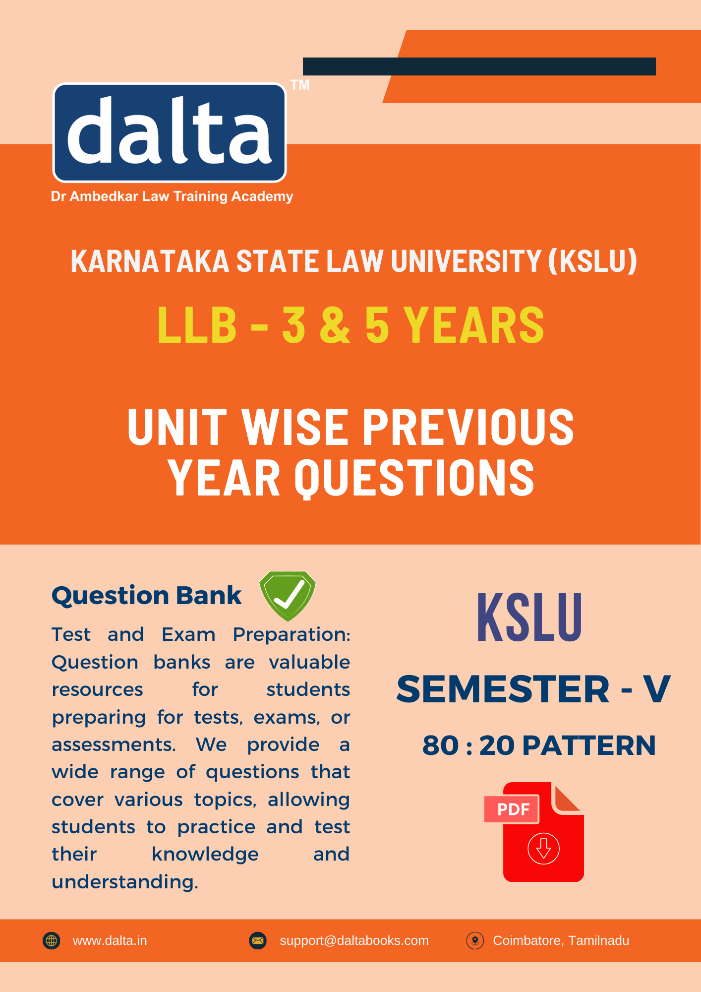 Semester-V Kslu Unit Wise Questions 80:20